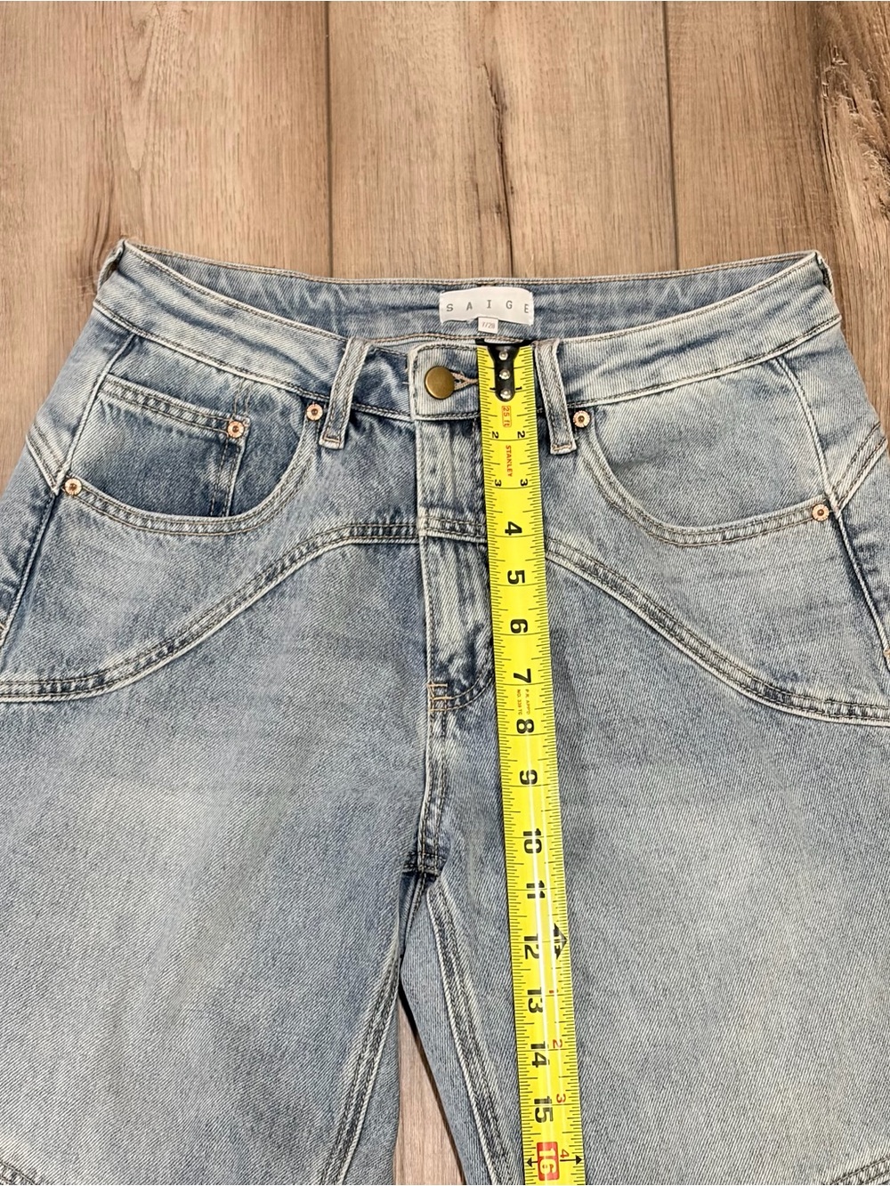SAIGE Barrel Jeans 28 Light Wash Curvy Y2K Balloon Indie Sleaze Core Anthro - Picture 12 of 12